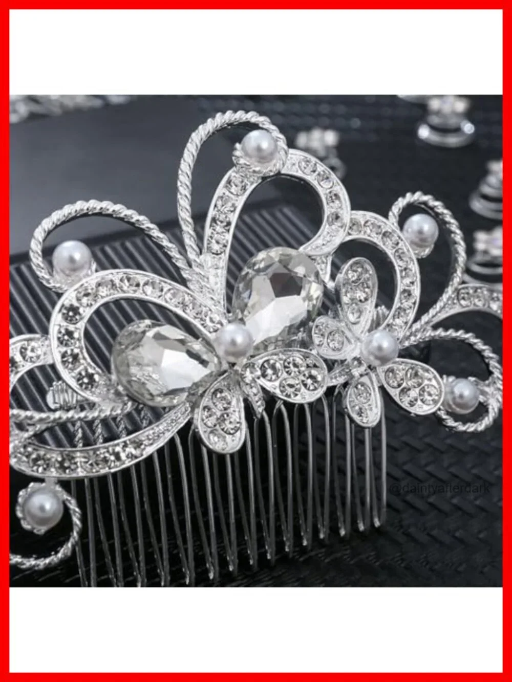 56pc Crystal Pearl Bridal Hair Accessories Set Combs Clips Pins